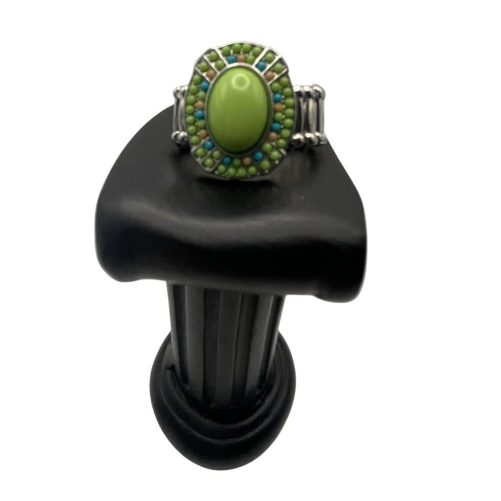 Paparazzi Ring ~ Colorfully Rustic - Green - Size 7 Stretchy